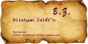 Blistyan Zalán névjegykártya